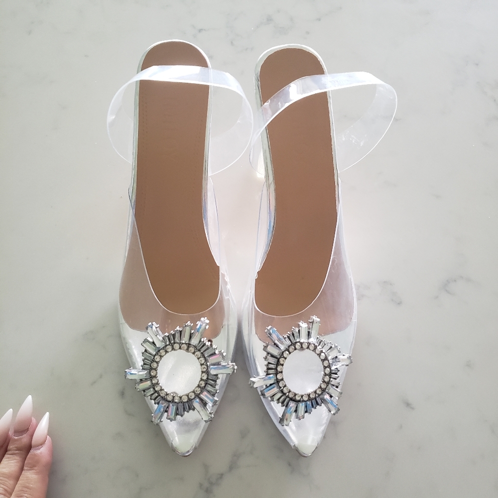 See-through clear shoe